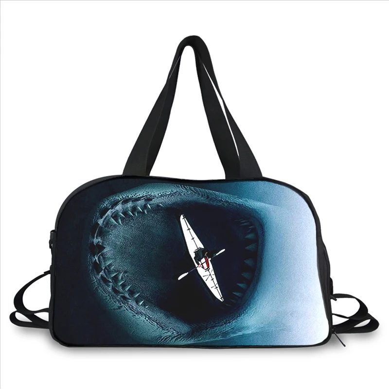 shark animal 3D printing fashion trend portable large capacity multi function messenger bag travel bag