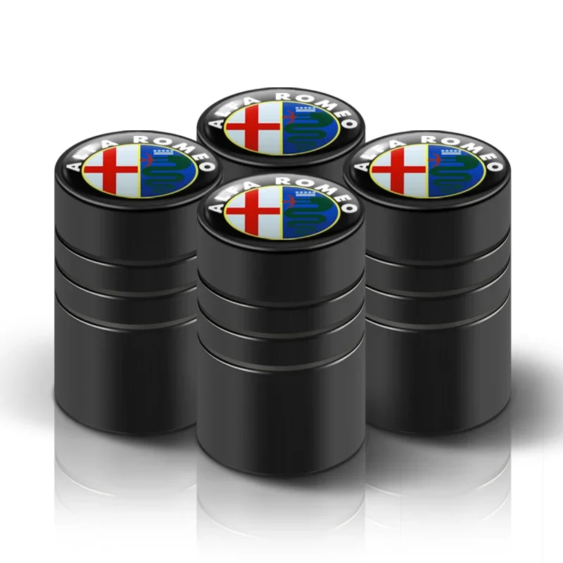 

4 шт. автомобильный Стайлинг 3D алюминиевые металлические колпачки воздушного клапана для колес автомобиля, крышка для Alfa Romeo Giulia Giulietta Stelvio Mito Tonale 147 ﻿