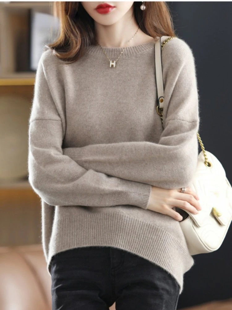

Women's Casual Loose Sweater Long Sleeve Top Oversized Sweater Women Autumn Winter New Fashion O-Neck Knitted Sweater Pullovers