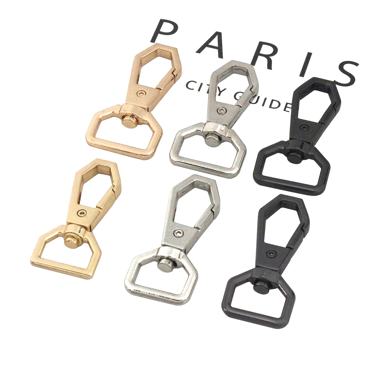 

10pcs Metal Polygonal Swivel Trigger Snap Hook Spring Gate Clasps Clips Leather Belt Pet Leash Bag Strap Webbing Keychain Hooks