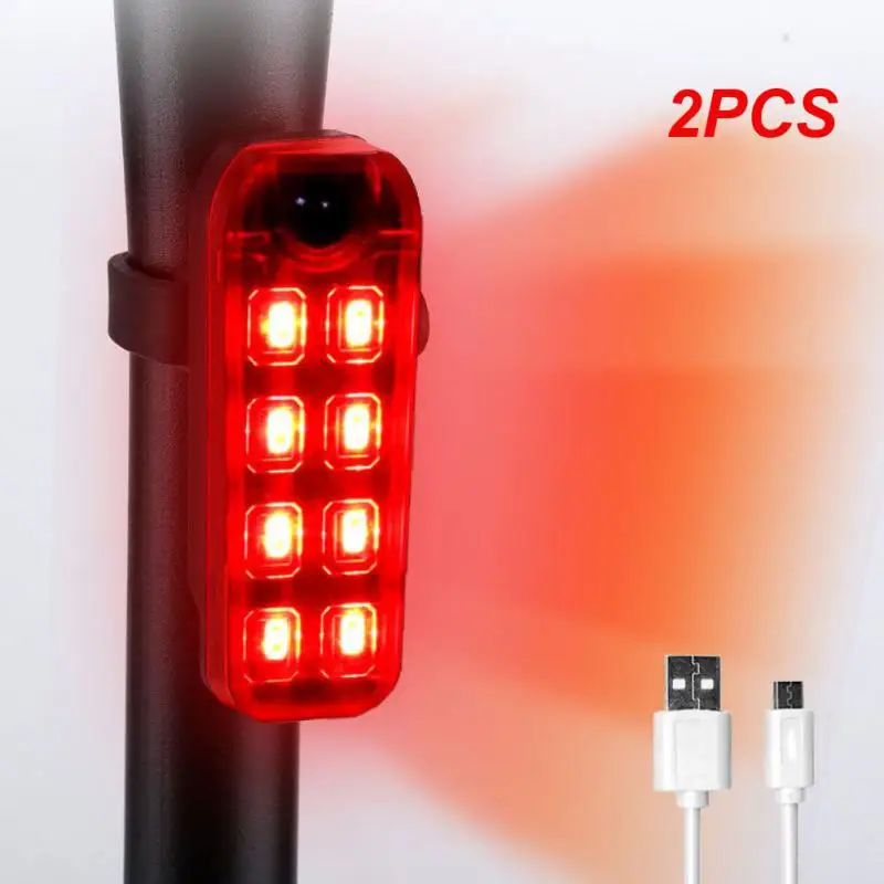 

2PCS Tail Light Multi Light Mountain USB Charge Led Bike Light Flash Tail Rear Lights for Road Mtb Seatpost Bike Rear