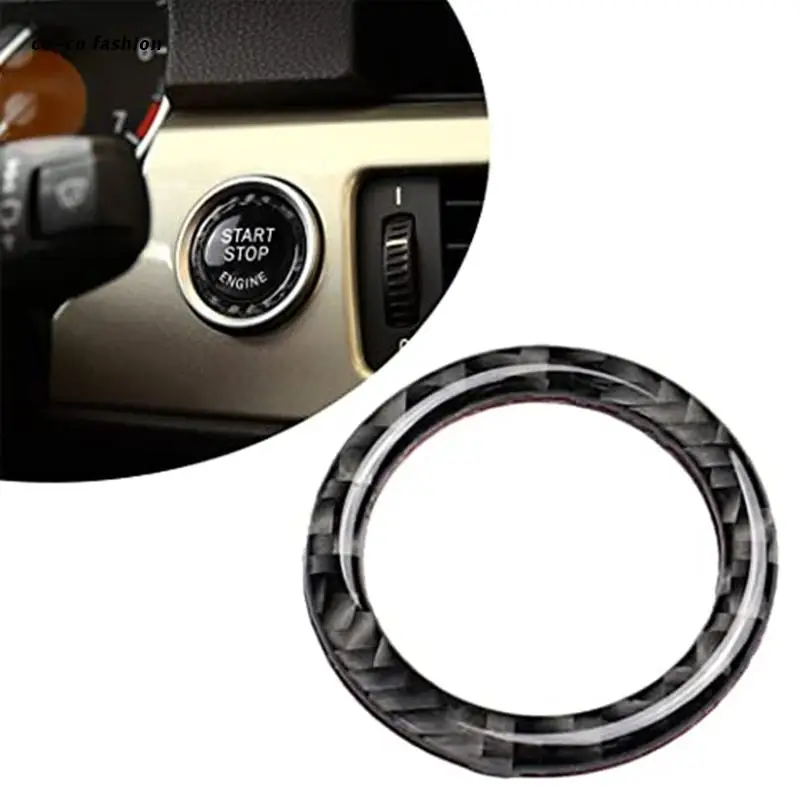 

517B Car Emblem Sticker Interior Decoration for E90 E92 E93- E8 Women Men Push to Start Button Key Ignition Starter Knob Ring