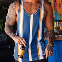summer casual printed new tank top men sunmer fashion sleeveless colorful print vintage great stitching men shirt for daily wear