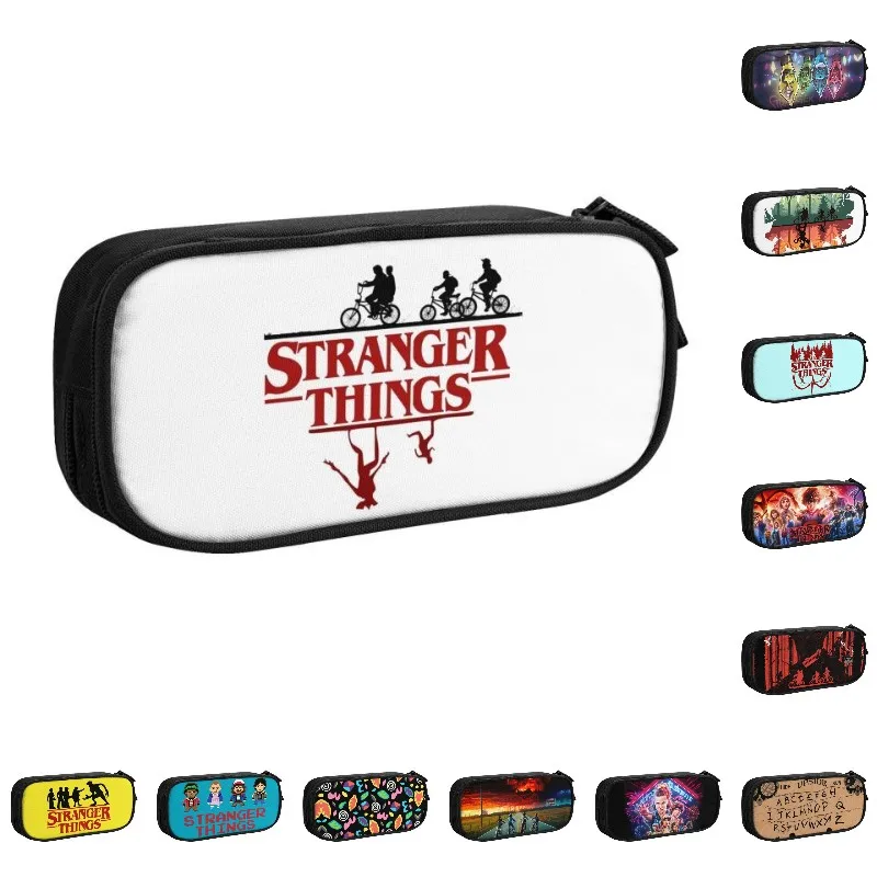 

Cute Funny Stranger Things Pencil Cases for Boy Girl Big Capacity The Upside Down World Pencil Pouch School Accessories