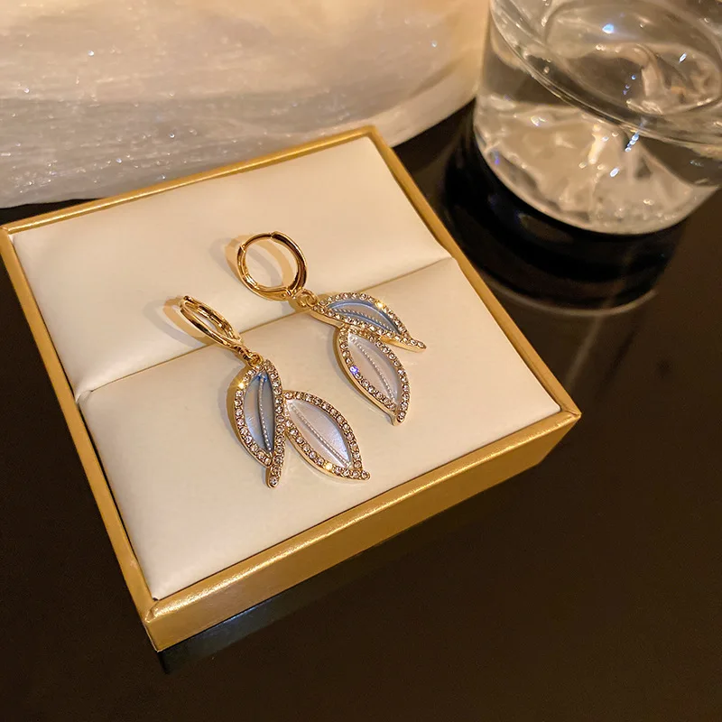 

Серебряные булавки S925 в французском стиле, циркониевые листья, сделай сам, модные украшения для ушей