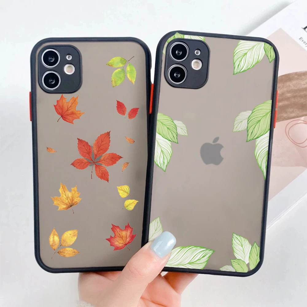 

Maple Leaves Phone Case For iPhone 14 Plus 12 ProMax Cases For iPhone 13 Mini 11Pro 7 8Plus SE XR XS Max Hard Back Coque Cover