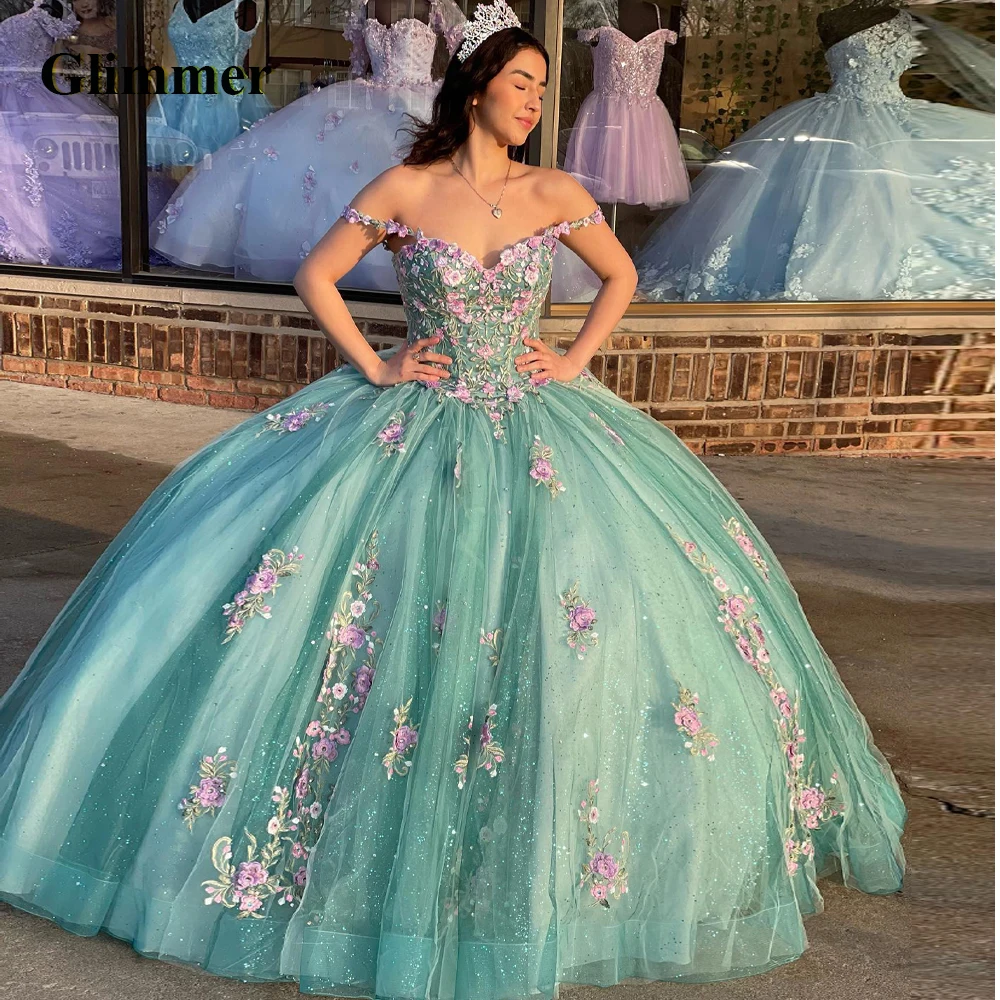 

Glimmer Pastrol Evening Dresses Appliques Bling Formal Prom Gowns Made To Order Quinceanera Vestidos Fiesta Gala Robes De Soiree