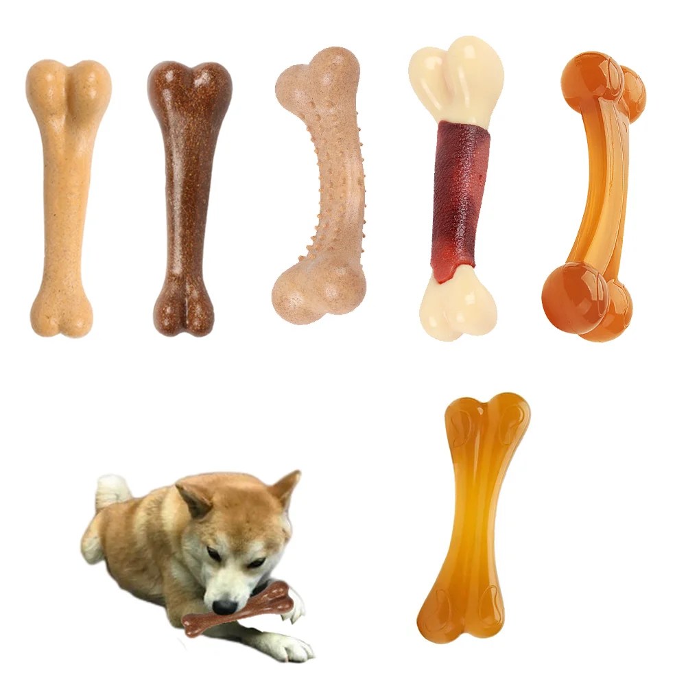 

Dog Beef Flavor Bone Toy Non-Toxic Puppy Toys Bite-Resistant Chew Toys Teeth Clean Dog Supplies For Small Medium Large Dog