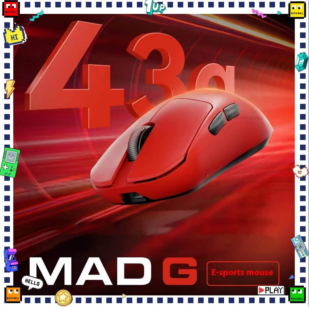 Мышь Madlions VXE MAD G MAX двухрежимная беспроводная мышь PAW3395 8000 Гц скорость