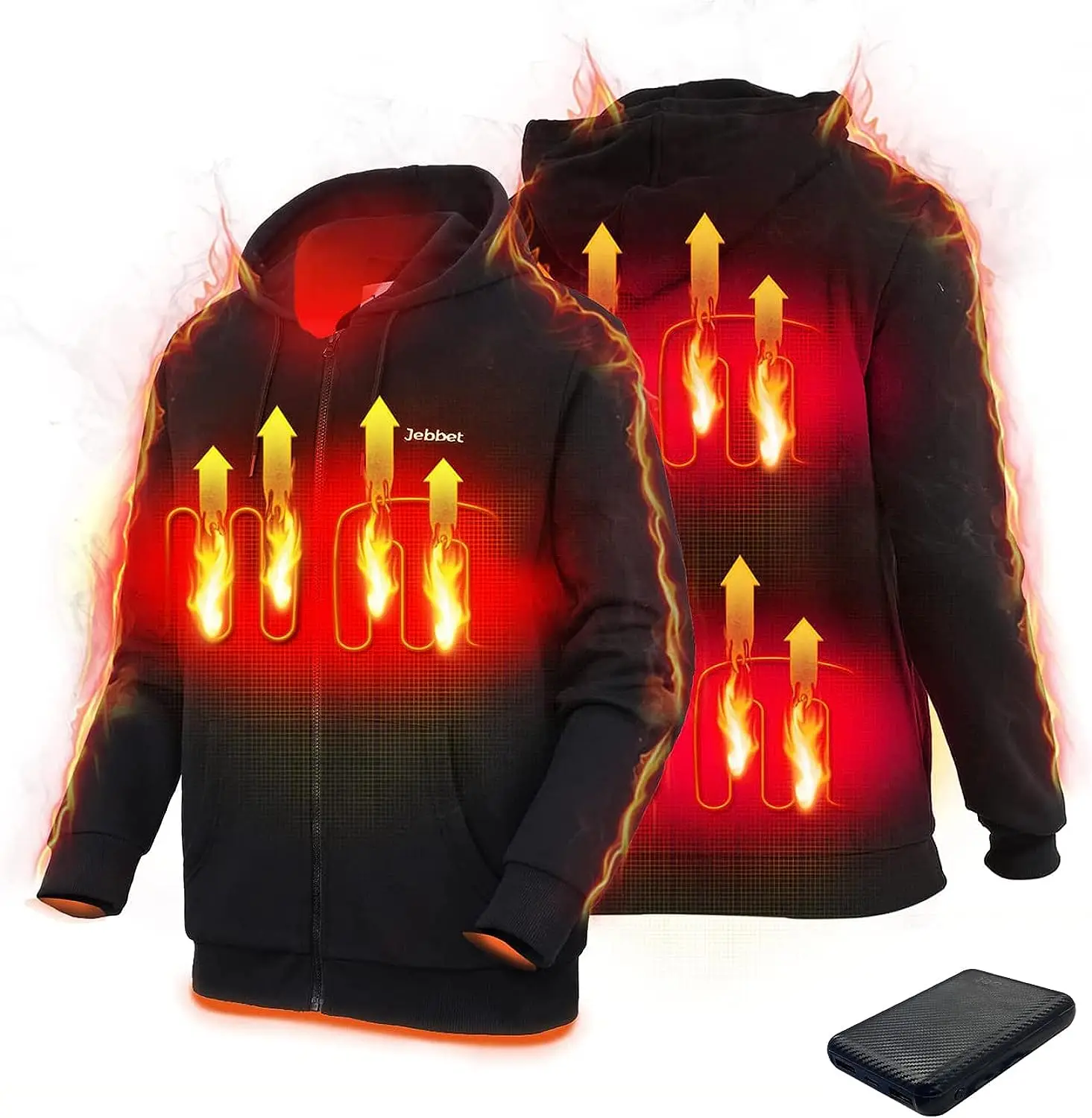 

Hoodie Jacket for Men and Women (Unisex) with USB 10000mAh 5V Battery Pack Lightweight Windproof Winter Outdoor Coat