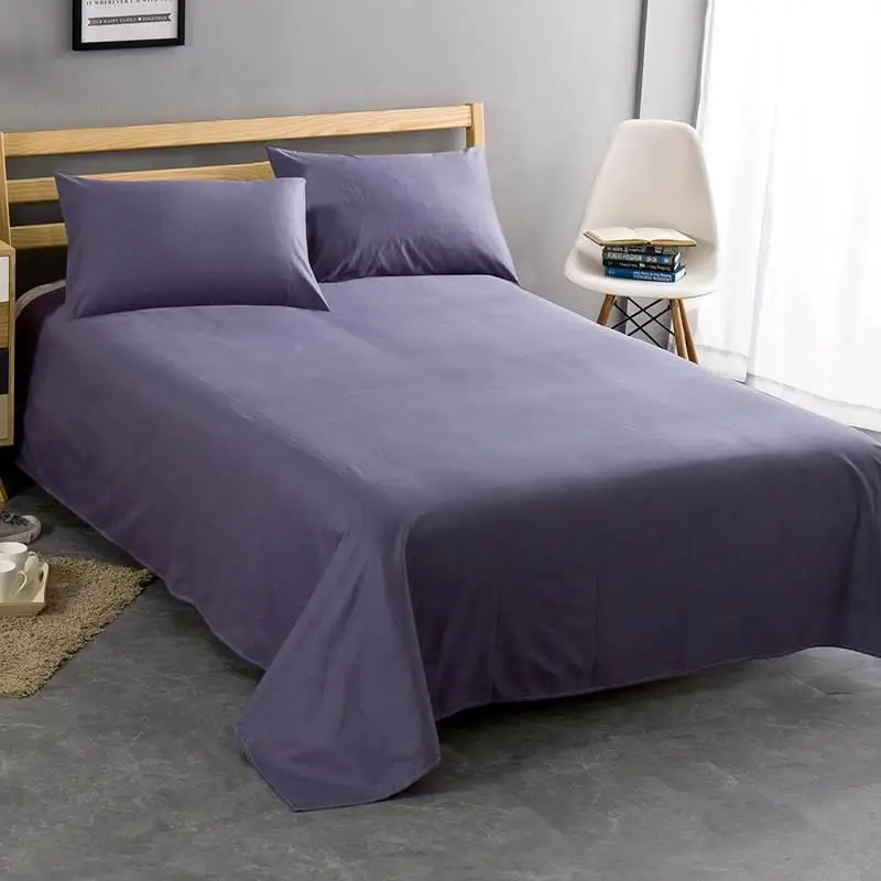 Новинка 2024 хлопковая простыня Four Seasons дымчато-фиолетовая однотонная простая из