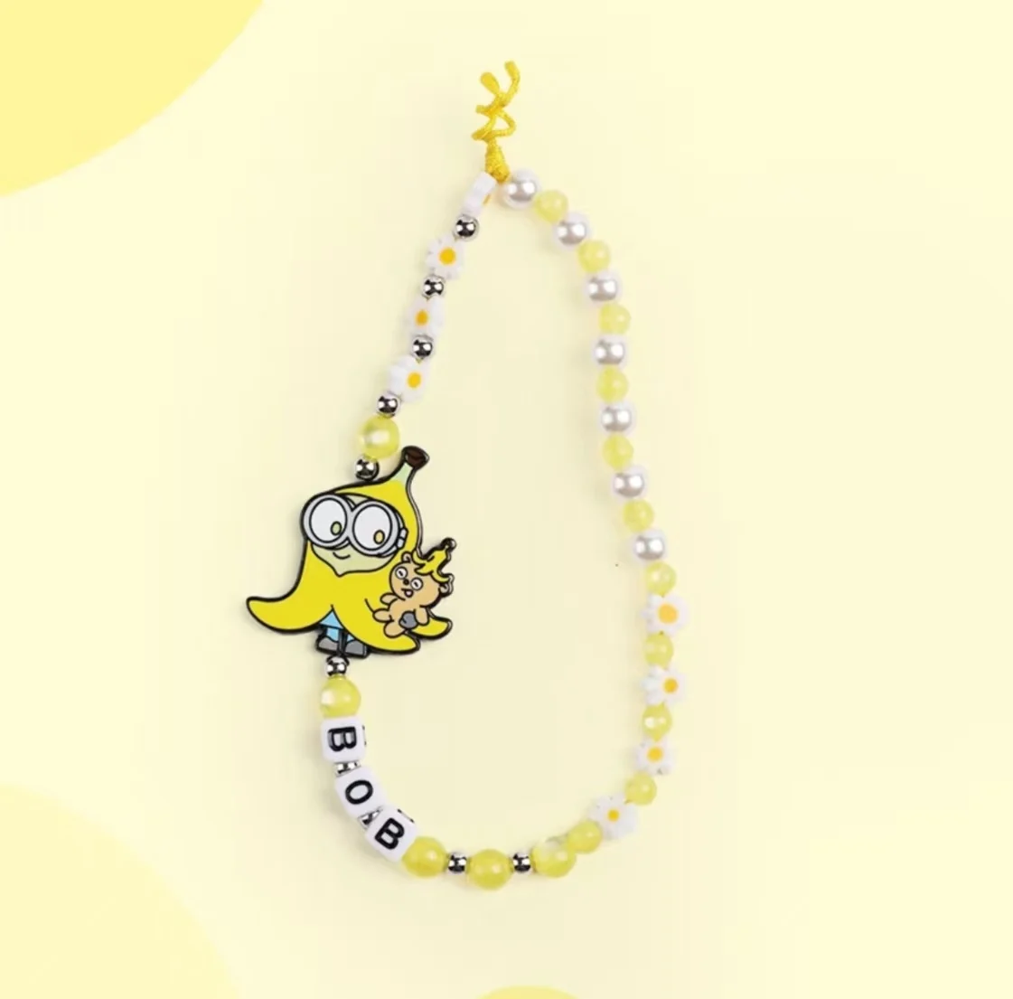 Фото Универсальный ремешок для телефона Universal Studios Minions BOB TIM, двойной милый ремешок для телефона, милый мультяшный брелок для телефона, съемный ремешок на запястье, ремешок-шнурок от потери №3