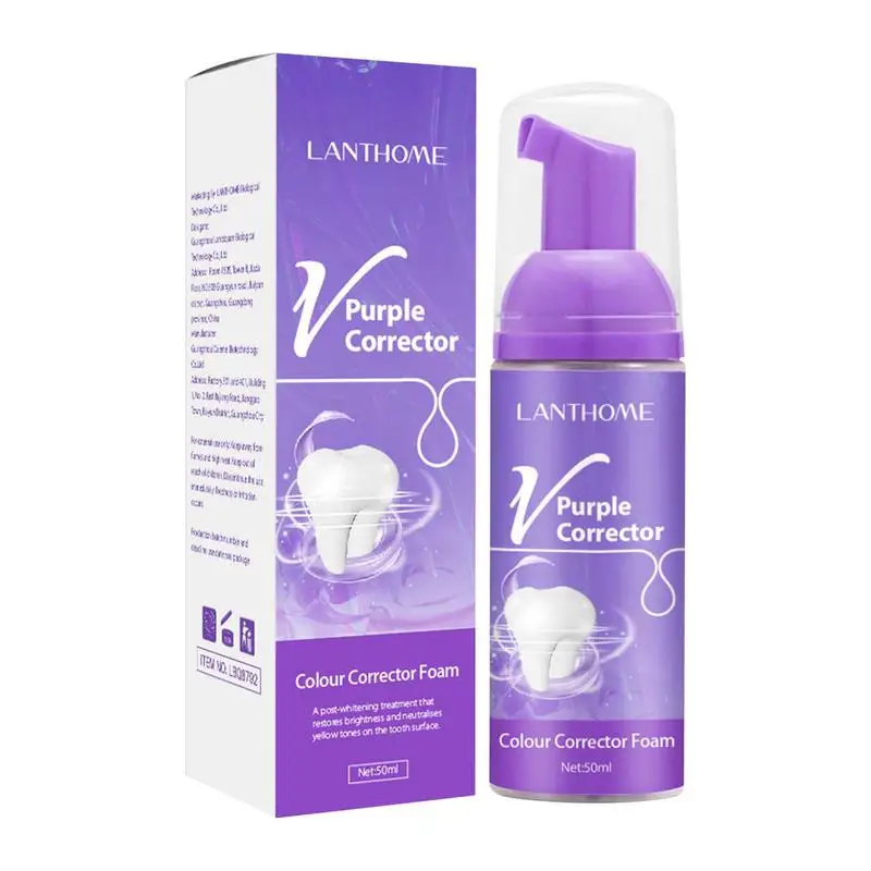 

White Teeth Mousse Purple Deep Cleaning Foam Toothpaste For Refreshing Breath Teeth Brightening Mousse Foam With Refreshing Mint