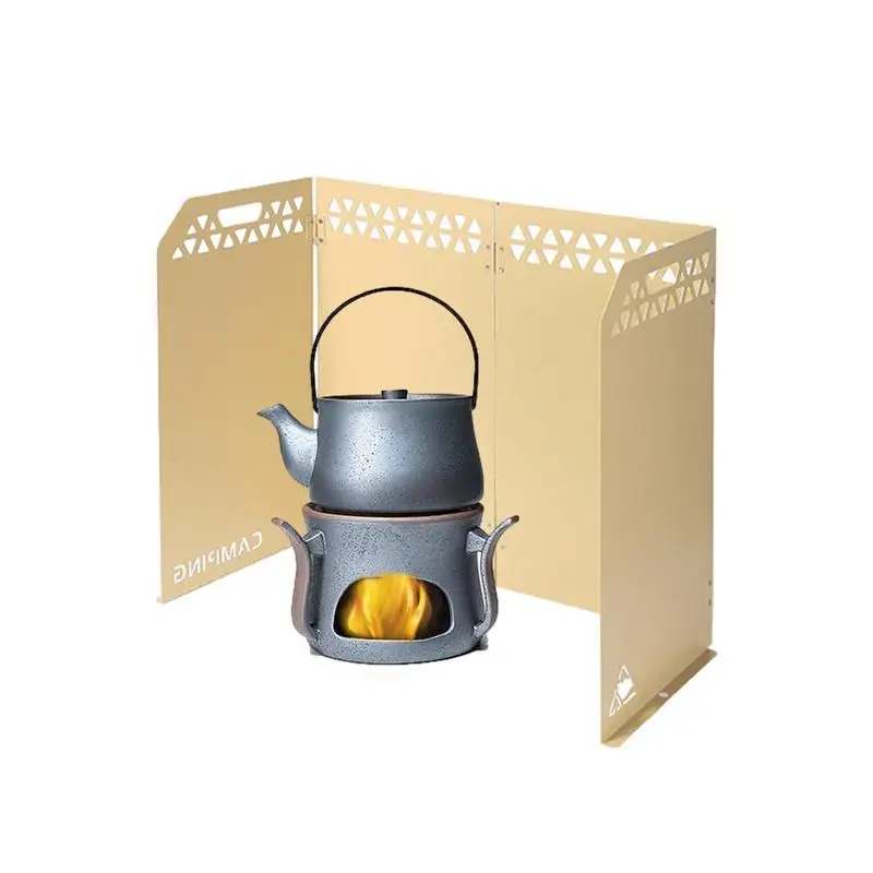 

Stove Windscreen 3 Folding Wind Screen Camp Stove Windshield Compact Folding Camp Stove Windshield With Storage Bag For Camping