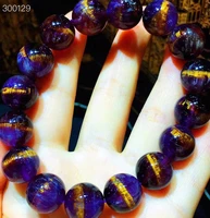 natural cacoxenite auralite 23 purple red rutilated quartz bracelet 13mm cat eye clear round beads bangle women men aaaaaa