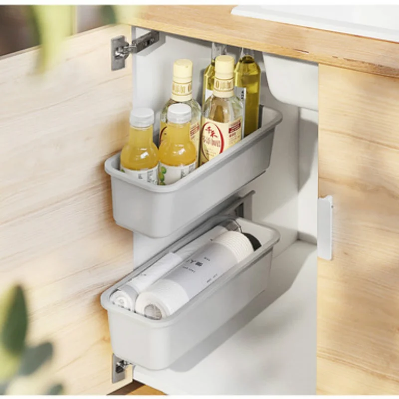 

Kitchen Storage Rack Drawer Organizer Under Sink Bathroom Stand Wall-mounted Storage Shelf Space Saver Closet Boxes