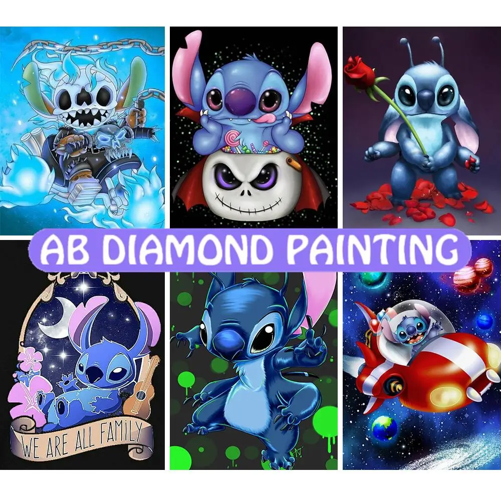 

Алмазная 5D картина «Лило Стич» Disney, мультяшный рисунок AB, полная вышивка, бриллианты, картины для рукоделия, интерstellar Baby, домашний декор