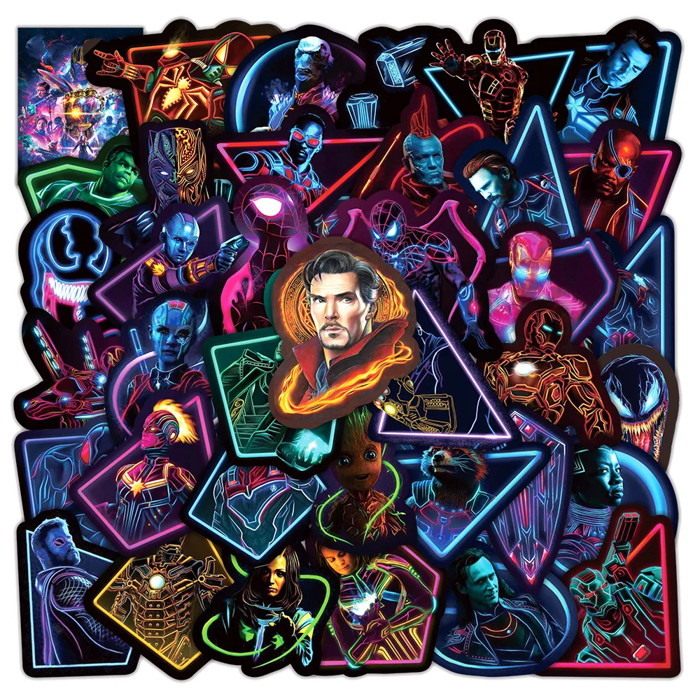 

10/30/50PCS The Avengers Stickers Disney Spider-Man Iron Man Funny Anime Waterproof Laptop Skateboard Kids Graffiti Sticker