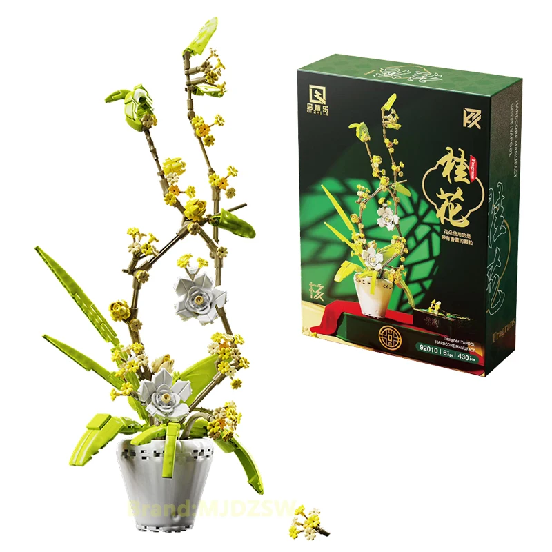 

MOC Osmanthus Fragrans Orchid Flowers Building Blocks Flower Bouquet Succulents Potted Plants Bricks Toys kids For Adults Gifts