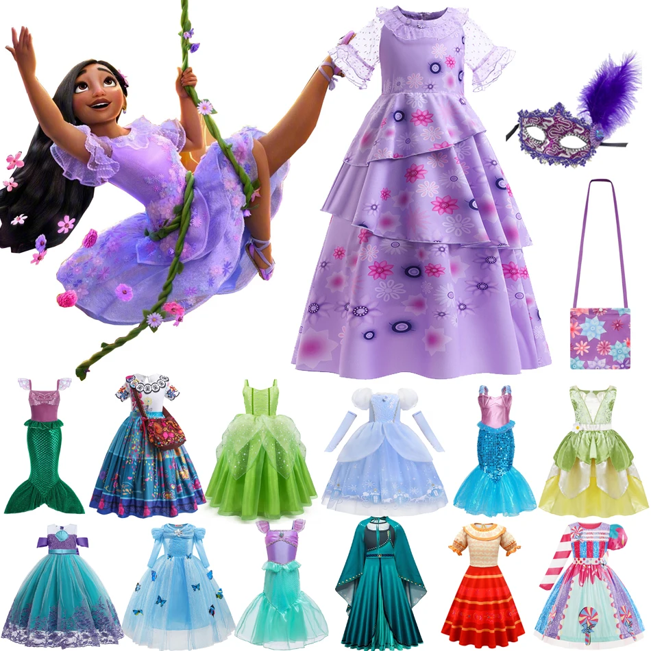 

Encanto Isabela Princess Cosplay Dress Frozen Elsa Anna Cinderella Mermaid Ariel Party Carnival Clothings Birthday Halloween