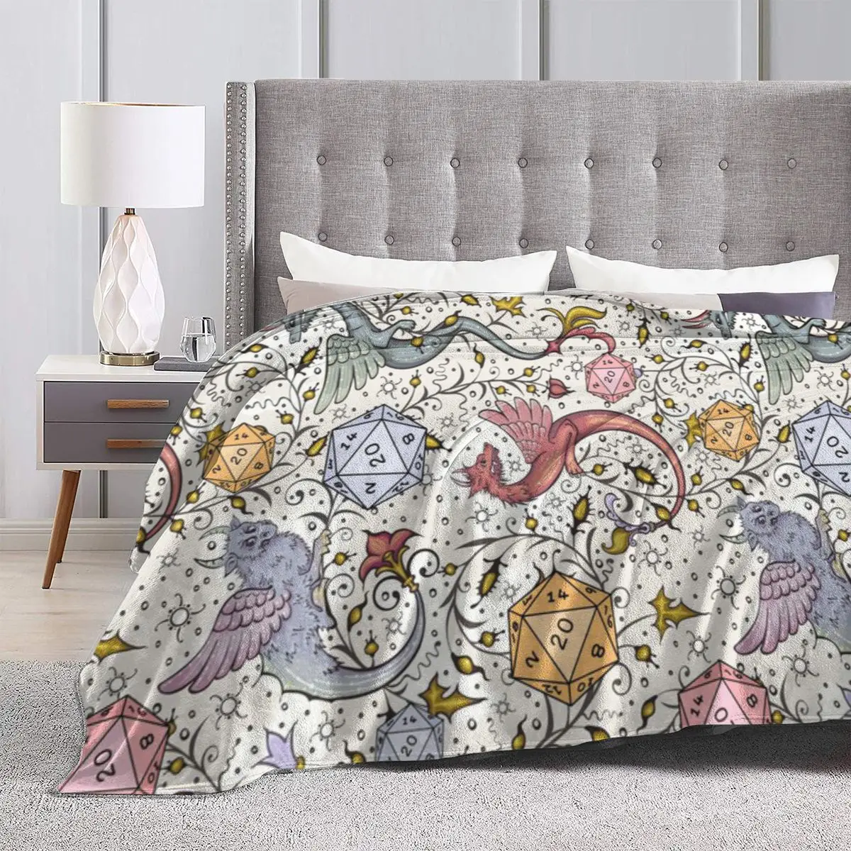 Винтажные кости в средневековом стиле с изображением дракона и D20 ультра-мягкое