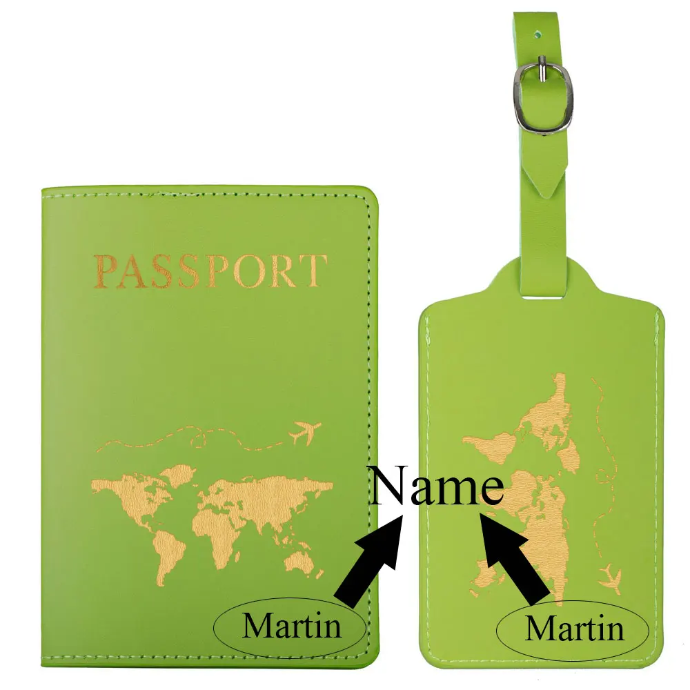

Customized Name PU Leather Suitcase Luggage Tag For Travel Aircraft Luggage Boarding Checked Leather Tag Travel Document Holder