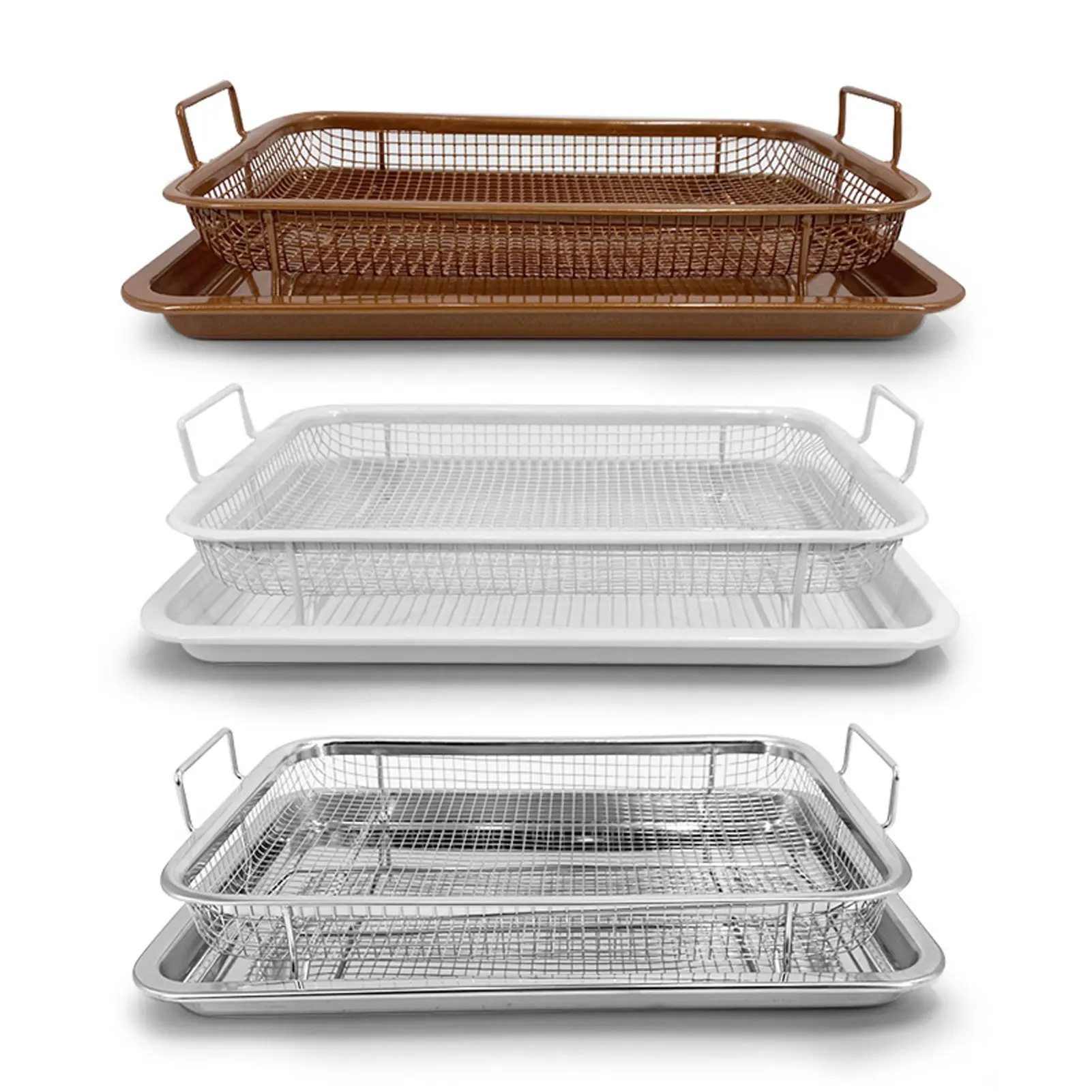 

Steel Oven Baking Tray With Crisping Basket Non-stick Deluxe Multi-Purpose Copper Heat-resistant Barbecue Biscuit Baking Tool