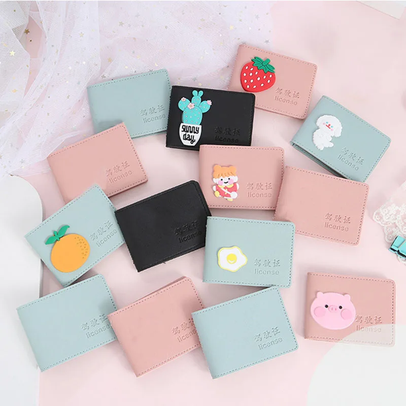 

Cartoon Fruit Driver License Holder Pu Leather Cover for Car Driving Documents Business ID Pass Certificate Folder Wallet Unisex