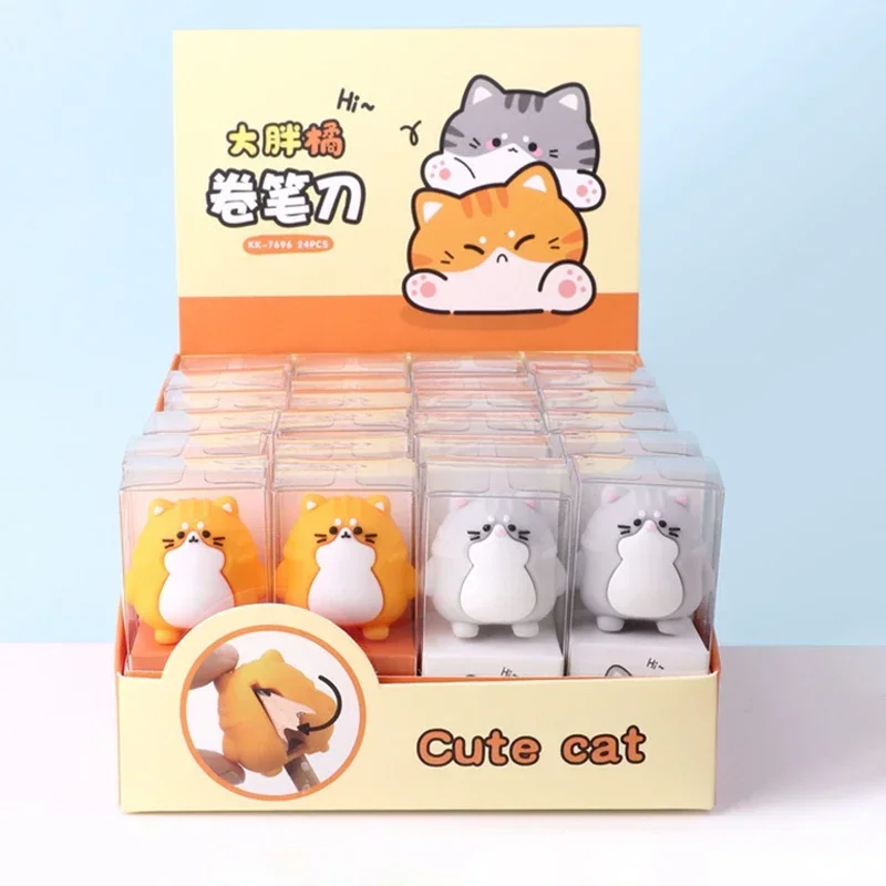 

Cute Cat Shape Pencil Sharpener Kawaii Stationery Mini Cartoon Portable Pencil Cutter Students Kids Gift School Office Supplies