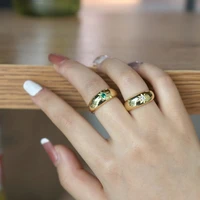 2022 new luxury emerald round cubic zirconia rings for women wedding engagement party rings accessories jewelry gifts wholesale