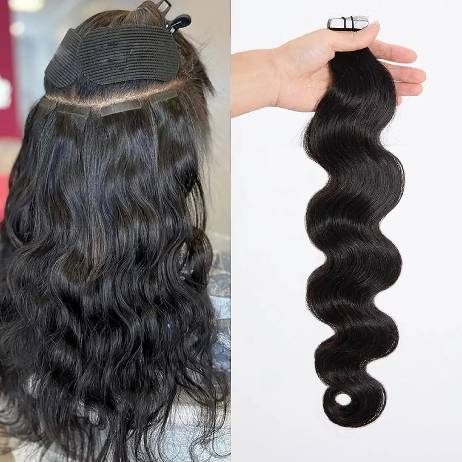 Объемная волна Лента для наращивания волос Человеческие волосы 100% человеческие