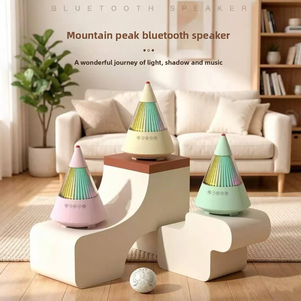 Фото VYOPBC Peak Shape Bluetooth-колонка-сабвуфер с мощными басами, миниатюрная беспроводная, для улицы и компьютера, художественный подарок №2