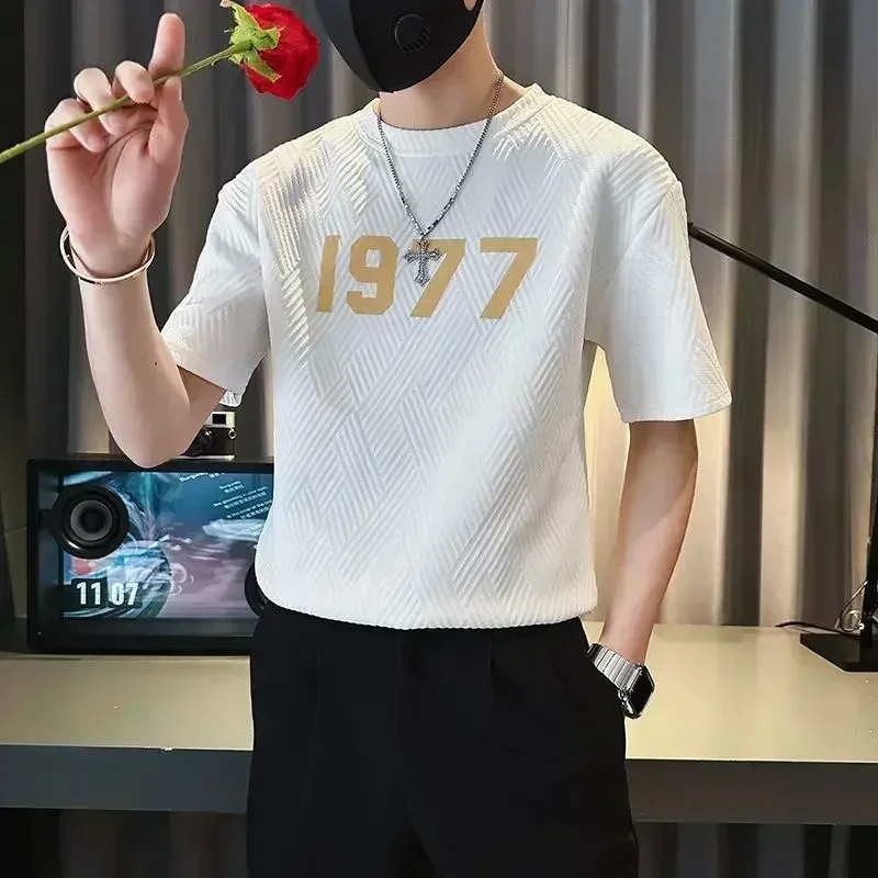 Высококачественная футболка с короткими рукавами мужская летняя модная