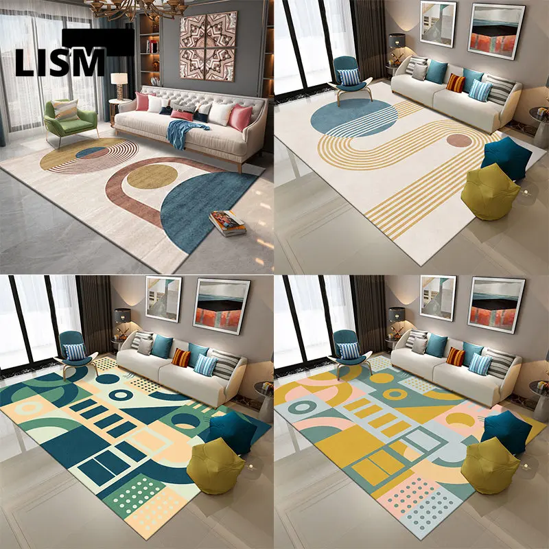 

Scandinavian Geometric Carpet Living Room Decoration Kitchen Area Rugs for Bedroom Decor Home Sofa Coffee Table Anti-slip Mat