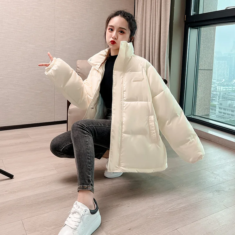 royal blue parkas cotton jacket cotton parka women's Korean fashion short loose autumn winter coat thick cotton jacket 2022