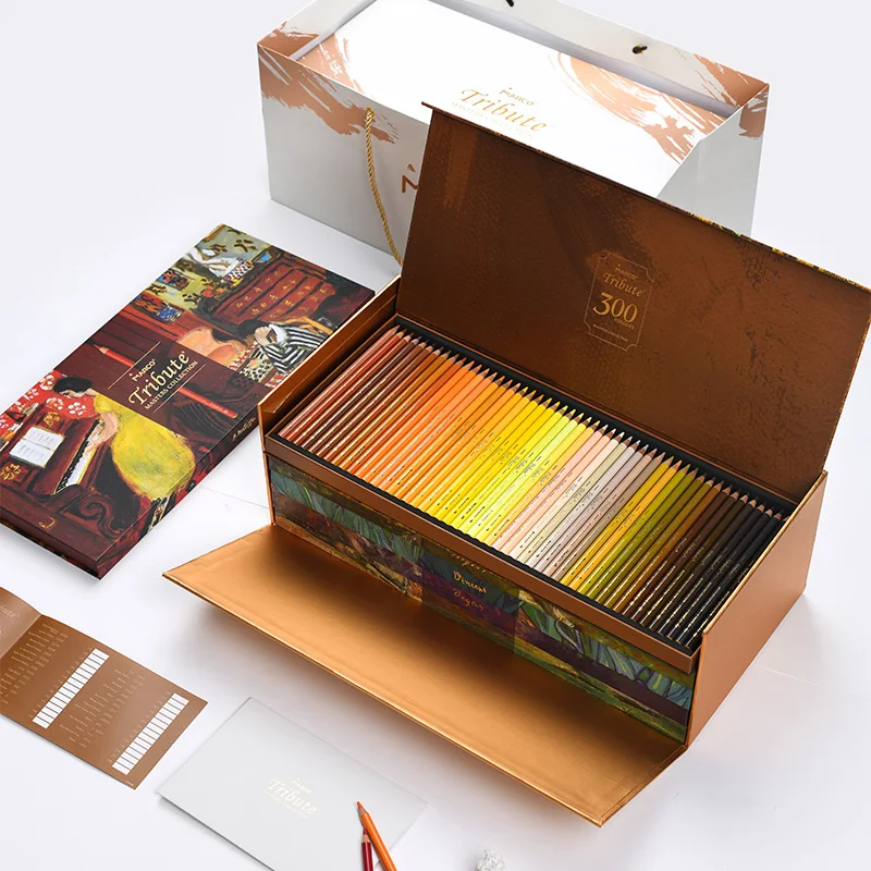 Набор цветных карандашей Master Oil, ограниченный цвет, фотокарандаш для коллекции художников, Andstal Marco Tribute, 300 цветов, подарочная коробка