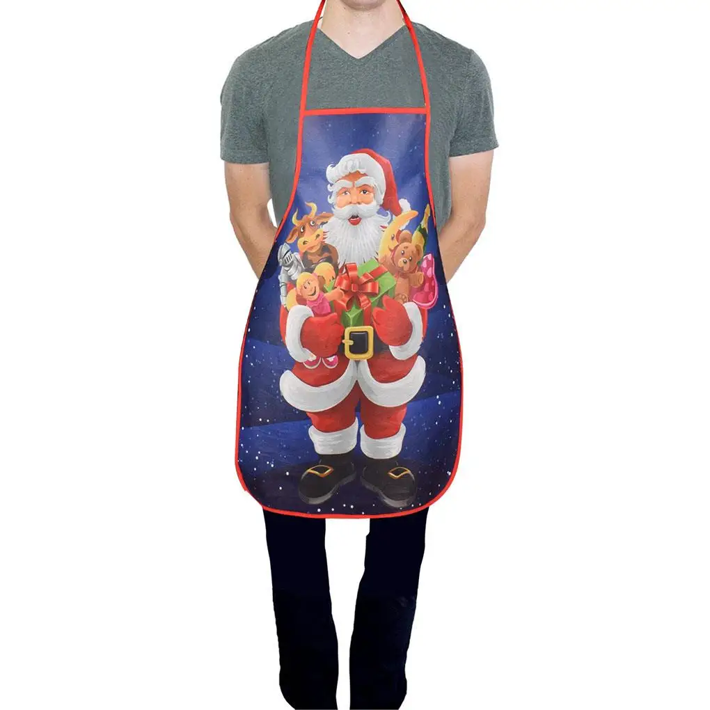 Рождественский тематический кухонный фартук для женщин и мужчин слюнявчик из