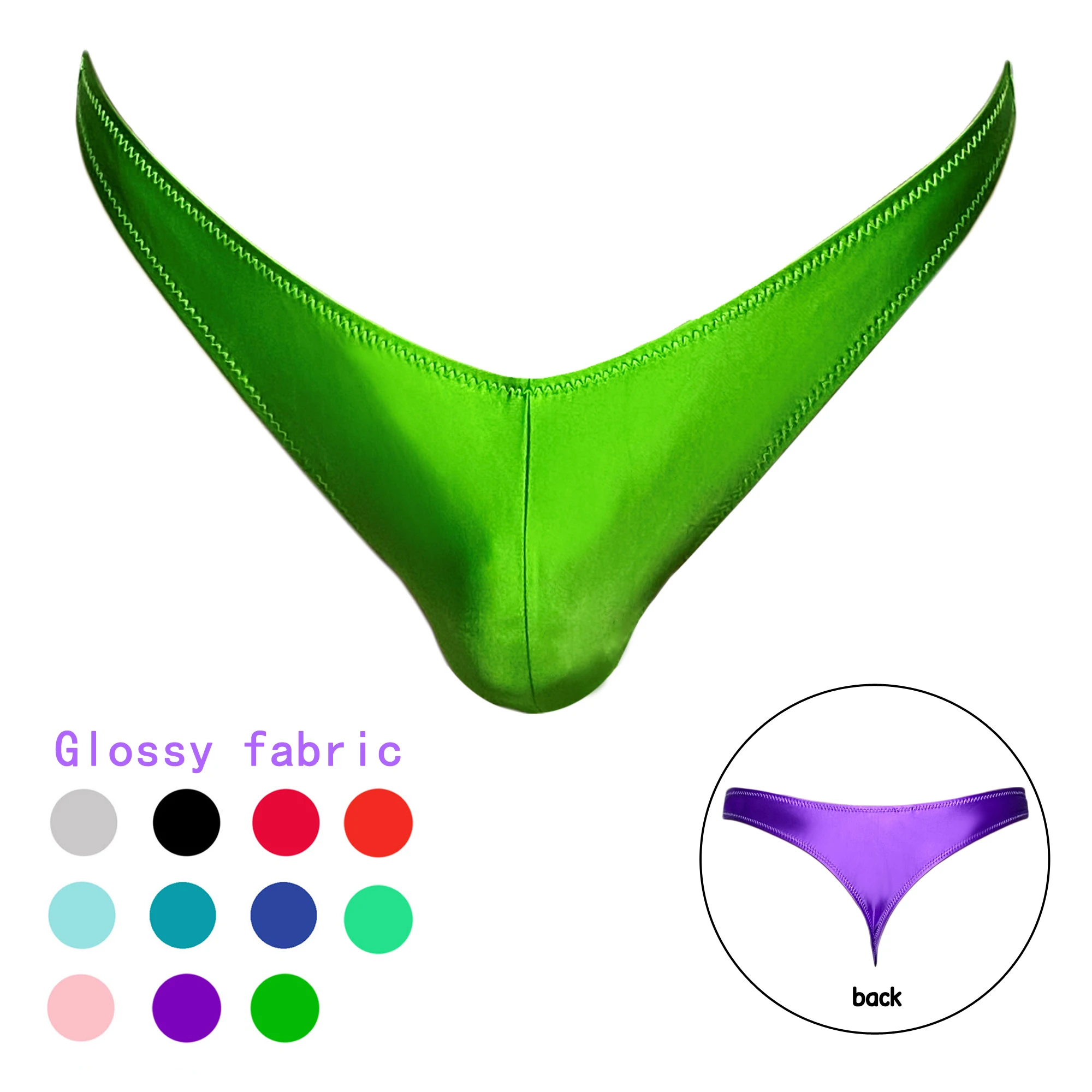 XCKNY new colour Men's  glossy oversized t-pants sexy solid bikini high score sexy bikini bottomed underwear men shiny pants