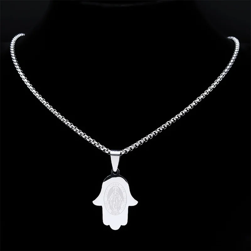 Ожерелье Девы Марии Фатимы из нержавеющей стали золотого цвета