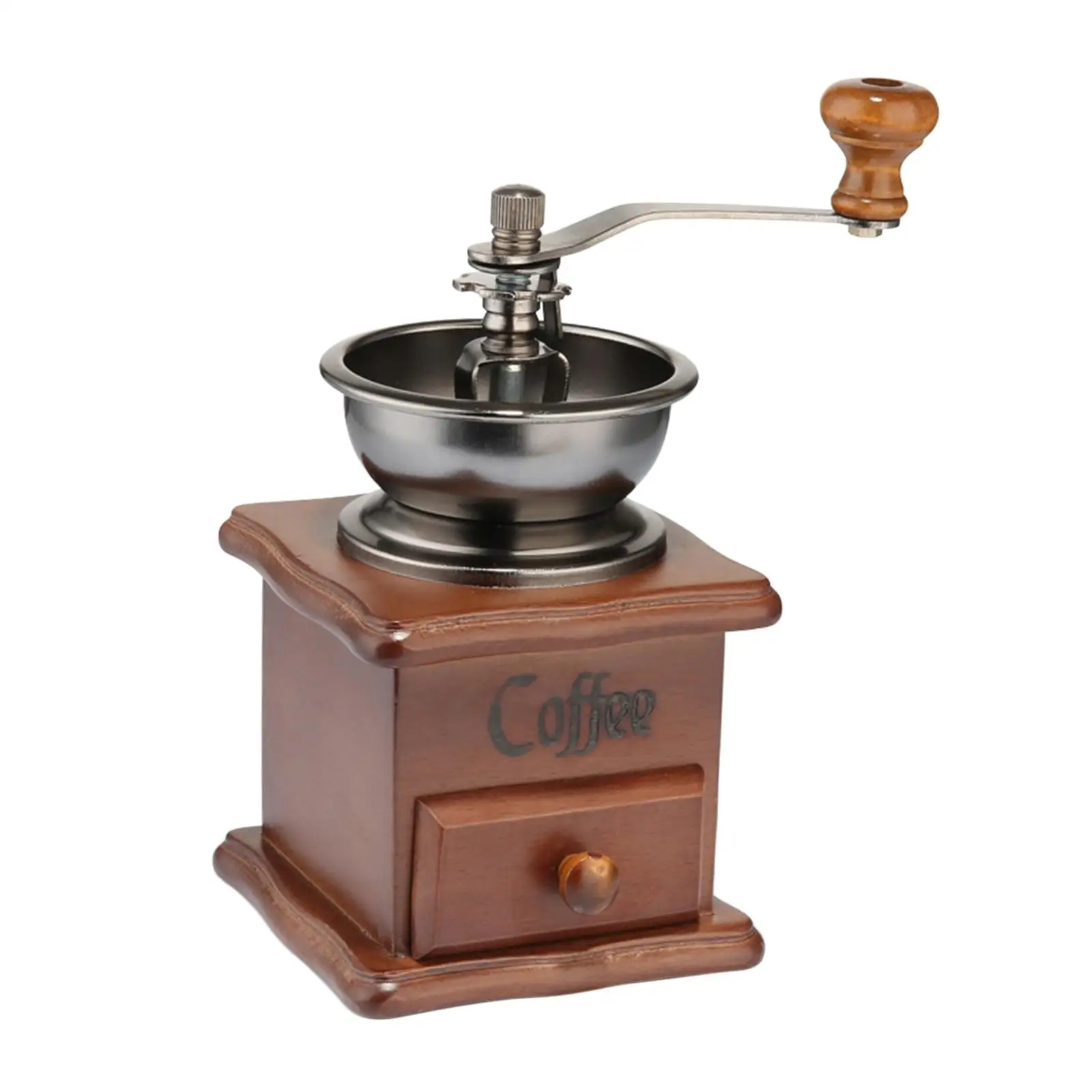 

Classic Coffee Mill Hand Crank Coffee Grinders with Drawer Wooden Hand Grinder coffee Grinder Roller Hand Crank Coffee Mill