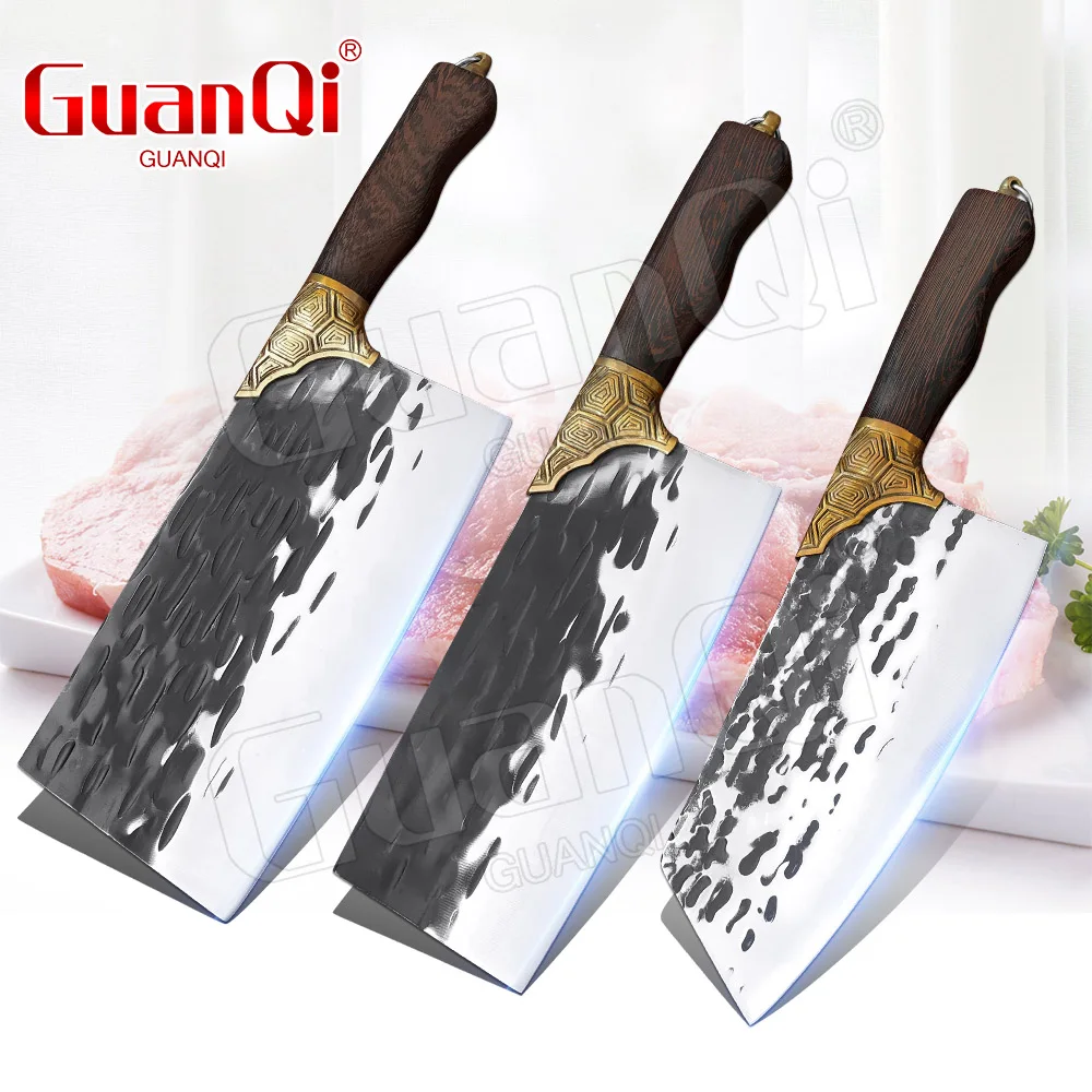 

Handmade Kitchen Knife 5Cr15 Forged Cleaver Knife Wood Handle Chopping Slicing Chef Knives Chinese Butcher Knife