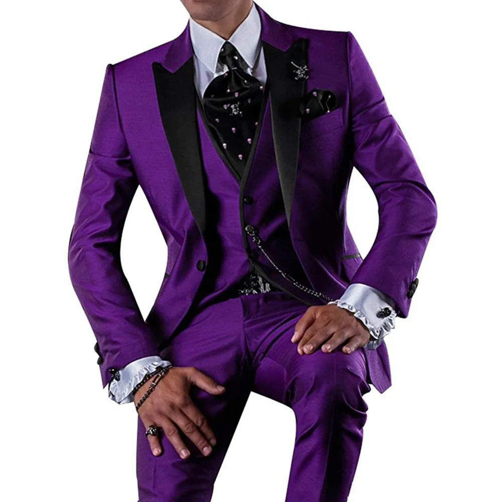 Blazer Jacket Vest & Pants Wedding Dress Suit