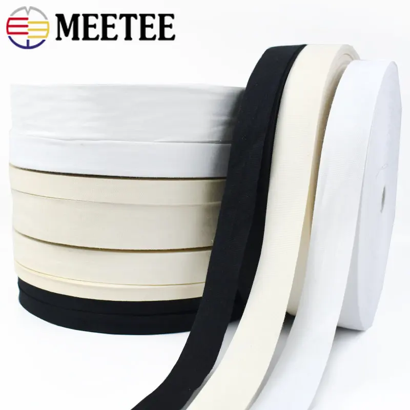 

1Pc(90M) 10/15/20/25/30/35mm Cotton Webbing Tapes For Sewing Bag Clothing Belt Ribbons Tenacity Bias Binding DIY Accessories