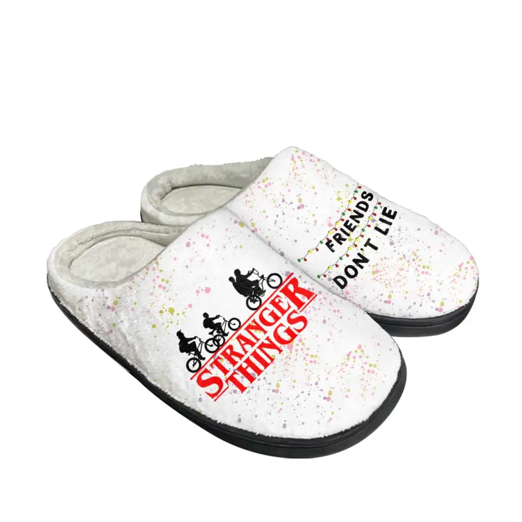 

Stranger Things Home Custom Slippers High Quality Mens Womens Friends Don't Lie Plush Casual Keep Warm Shoes Thermal Slipper
