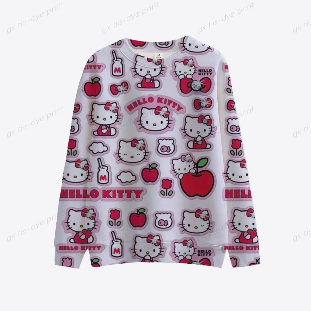 

Женский пуловер с рисунком Hello Kitty, с японским аниме рисунком