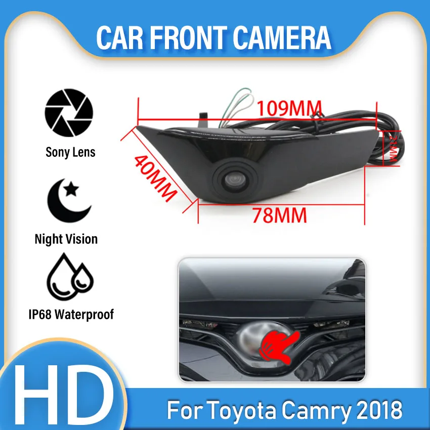 

Full HD CCD Car Front View Parking Night Vision Positive Waterproof Logo Camera For Toyota Camry 2018 140 degree wide angle