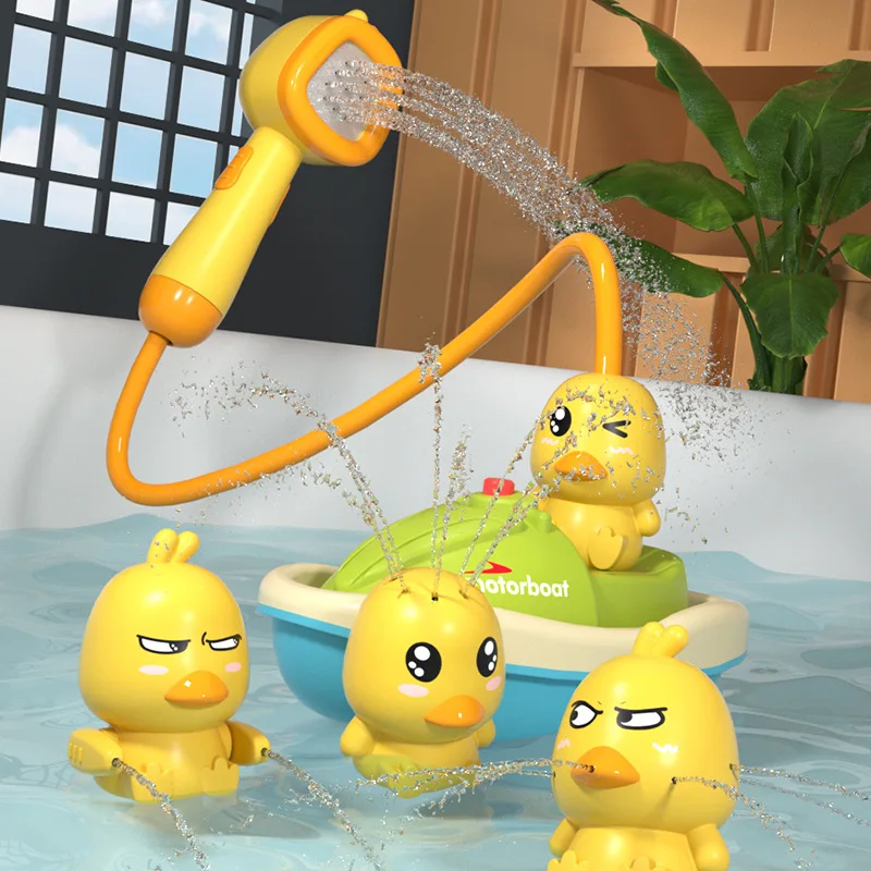 

Baby Shower Shower Sprinkler Yacht Little Yellow Duck Shower Electric Water Spray Boys and Girls Bathroom Toys Water Toys