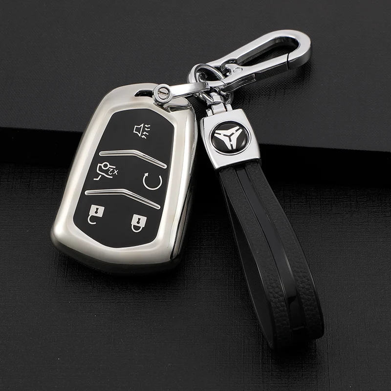 

Soft TPU Car Remote Key Full Cover Case for Cadillac SRX CTS ATS XTS Escalade ESV Keyless Case FOB Replacement