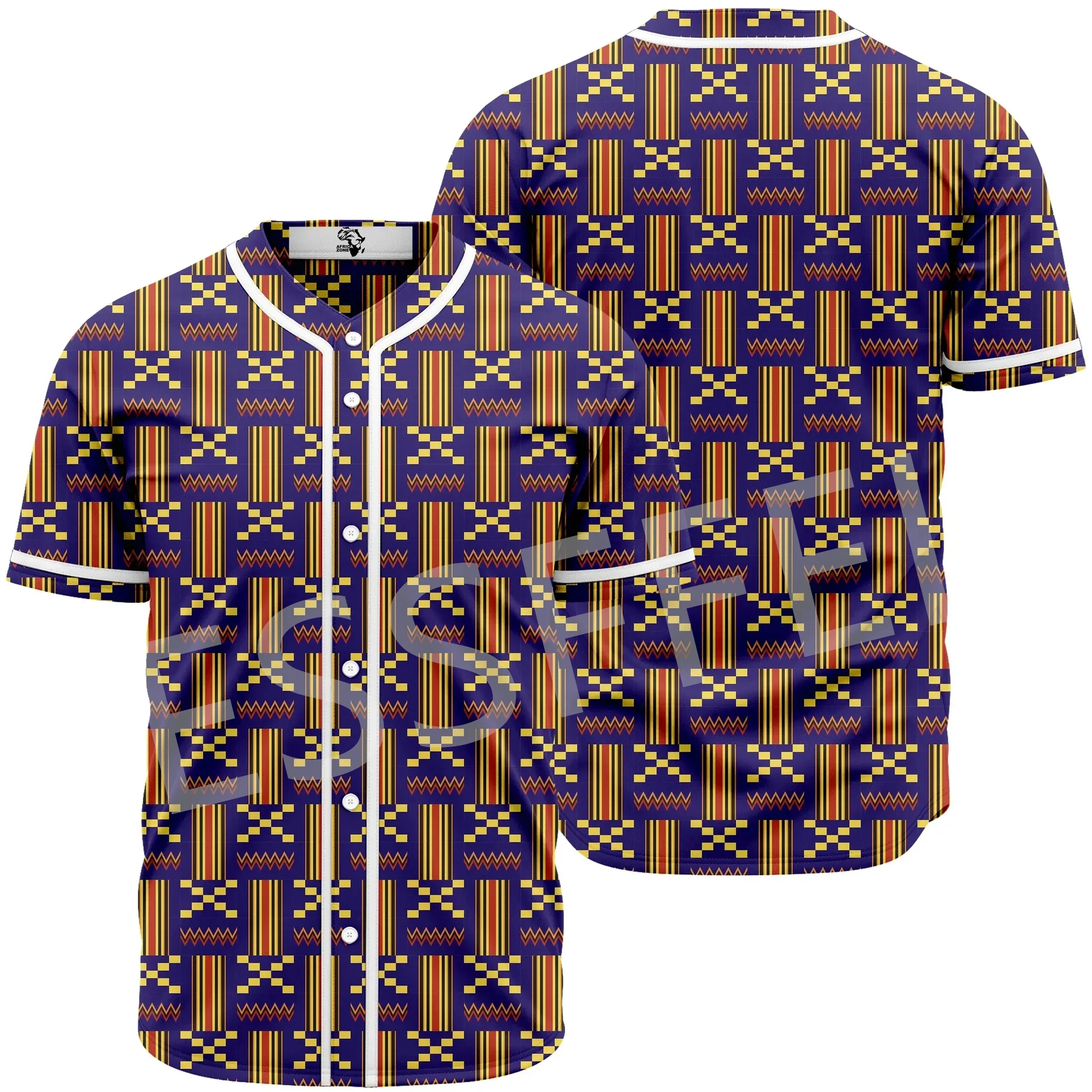 Newest Africa Country South Africa Ghana Kente Tribe Native Retro 3DPrint Summer Harajuku Baseball Jersey Shirts Short Sleeves A