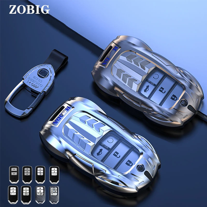 

ZOBIG Zinc Alloy Metal Smart Key Case Cover Shell for Honda Accord Civic CRV Pilot Odyssey JED Passport for honda Original key